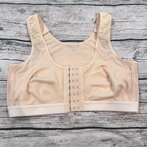 Amazon Cream Post-Surgical Bra with Wide Straps and Scoop Neckline Size Large